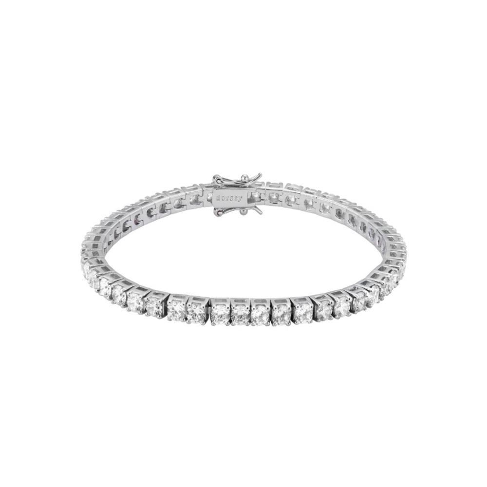 DORSEY KATE 3.75MM ROUND CUT, LAB WHITE SAPPHIRE SILVER RIVIÈRE BRACELET